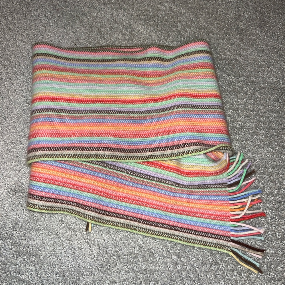 Garnet Hill cashmere striped scarf